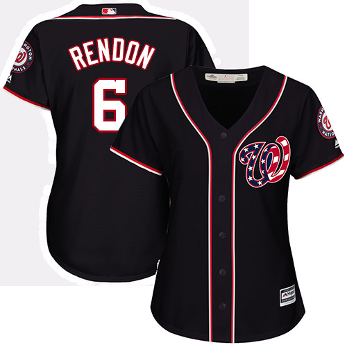 Nationals #6 Anthony Rendon Navy Blue Alternate Women's Stitched MLB Jersey - Click Image to Close